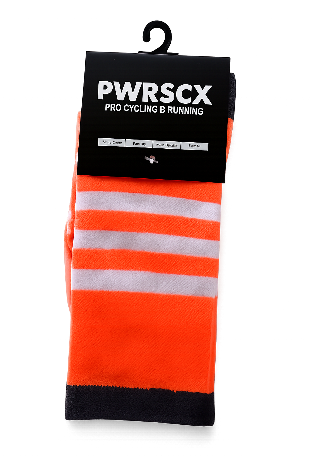 Power Socks, løpe- og sykkelsokker, Orange/hvit/sort - Bilde 3