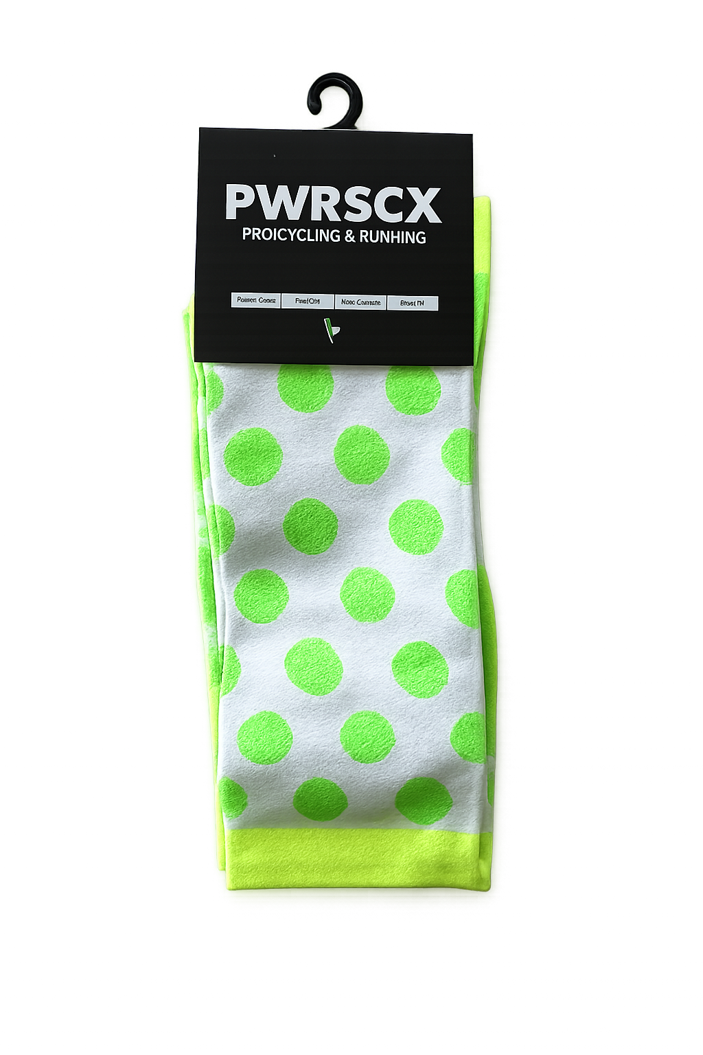 Power Socks, løpe- og sykkelsokker, Grønn/hvit/gul - Bilde 2