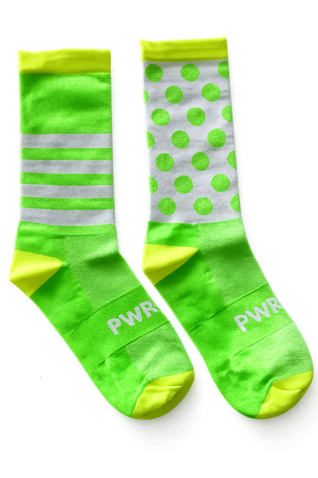 Power Socks, løpe- og sykkelsokker, Grønn/hvit/gul - Bilde 4