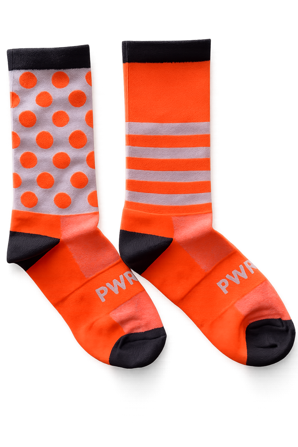 Power Socks, løpe- og sykkelsokker, Orange/hvit/sort - Bilde 4