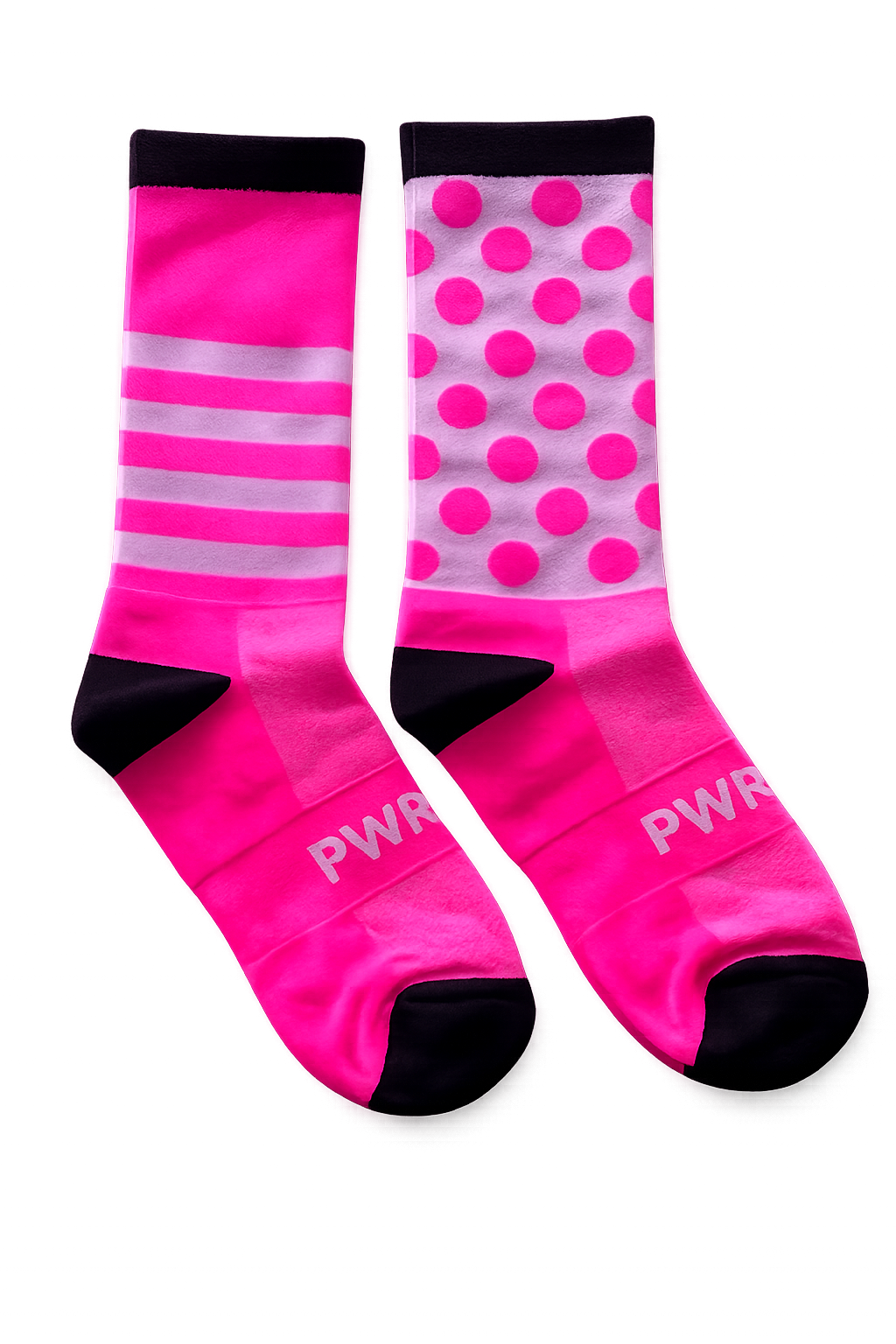 Power Socks, løpe- og sykkelsokker, Rosa/hvit/sort - Bilde 4