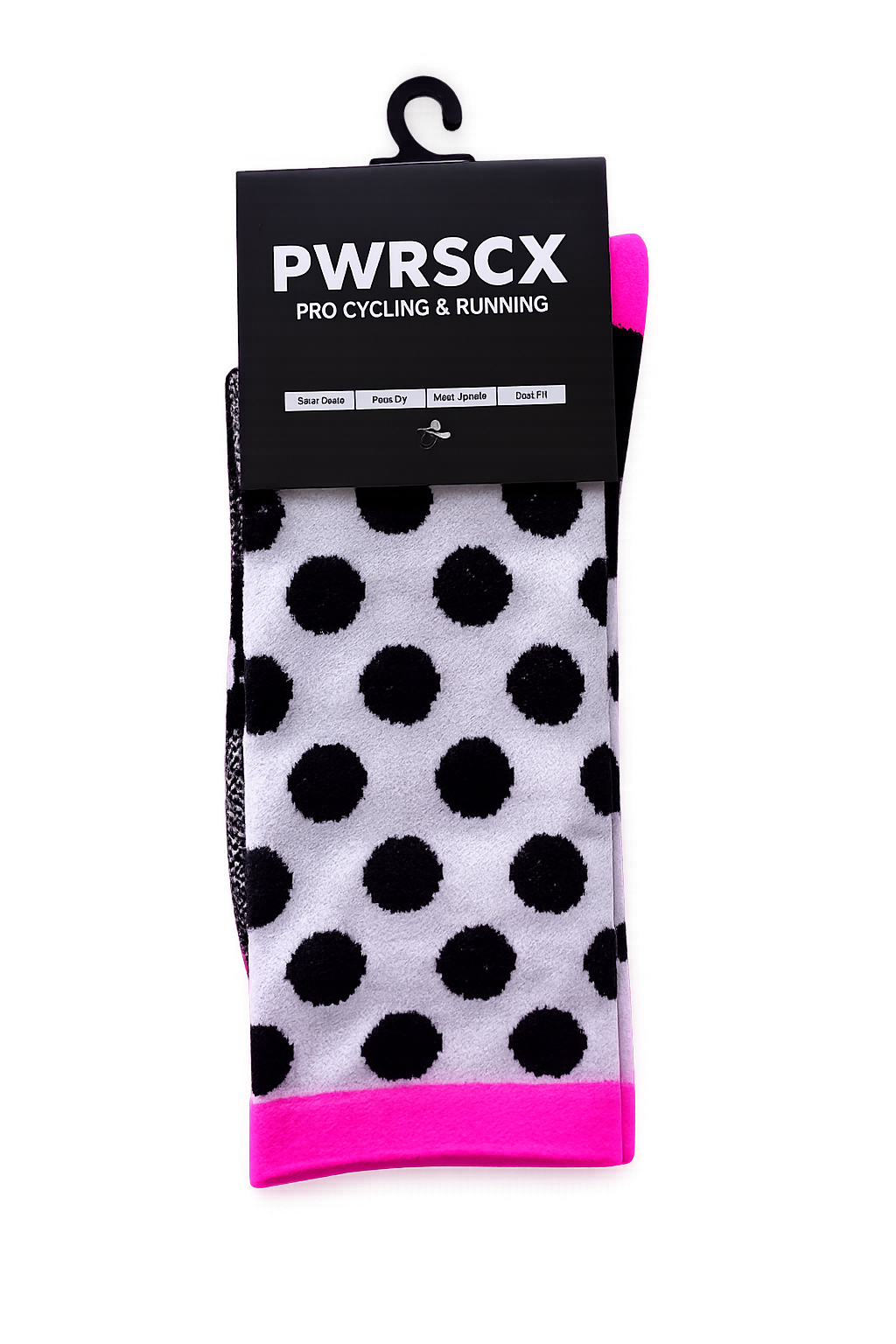 Power Socks, løpe- og sykkelsokker, Sort/hvit/rosa - Bilde 2