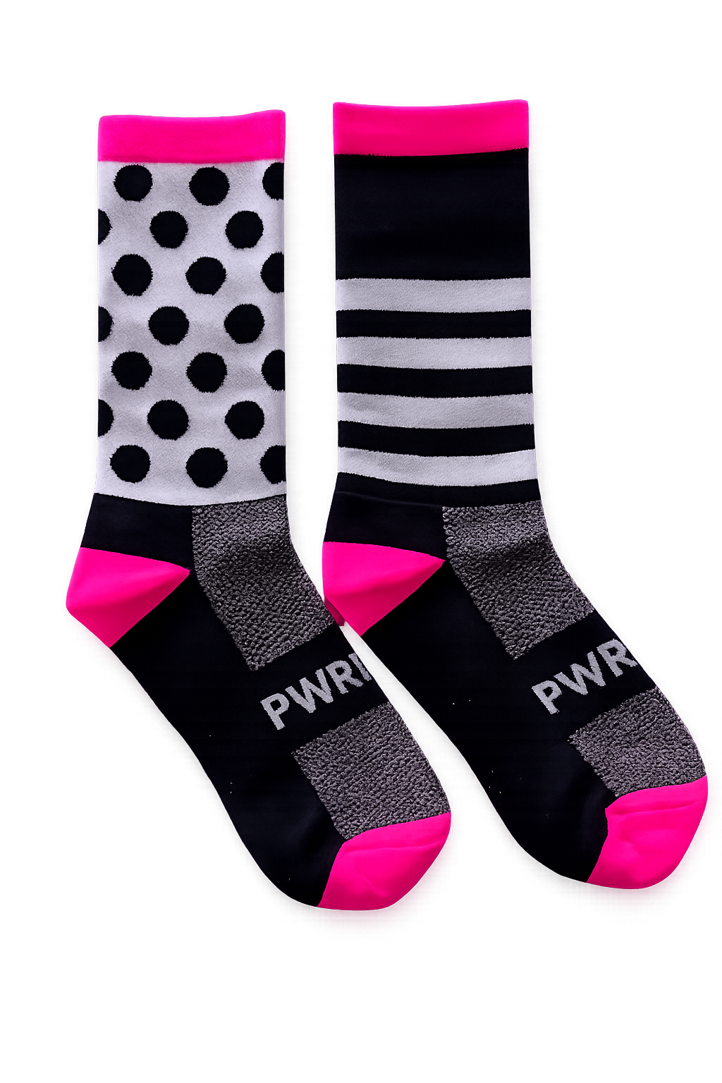 Power Socks, løpe- og sykkelsokker, Sort/hvit/rosa - Bilde 3