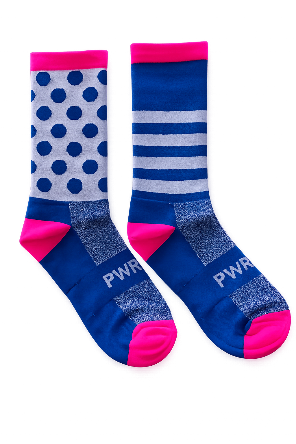 Power Socks, løpe- og sykkelsokker, Blå/hvit/rosa - Bilde 4