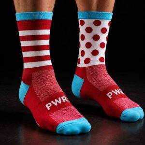 Power Socks, løpe- og sykkelsokker, Rød/hvit/blå