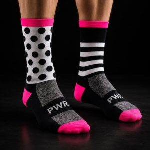 Power Socks, løpe- og sykkelsokker, Sort/hvit/rosa